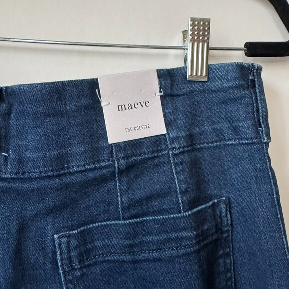 NWT Anthropologie The Colette Crop Wide-Leg Jeans Dark Denim Blue 29 - Picture 6 of 11